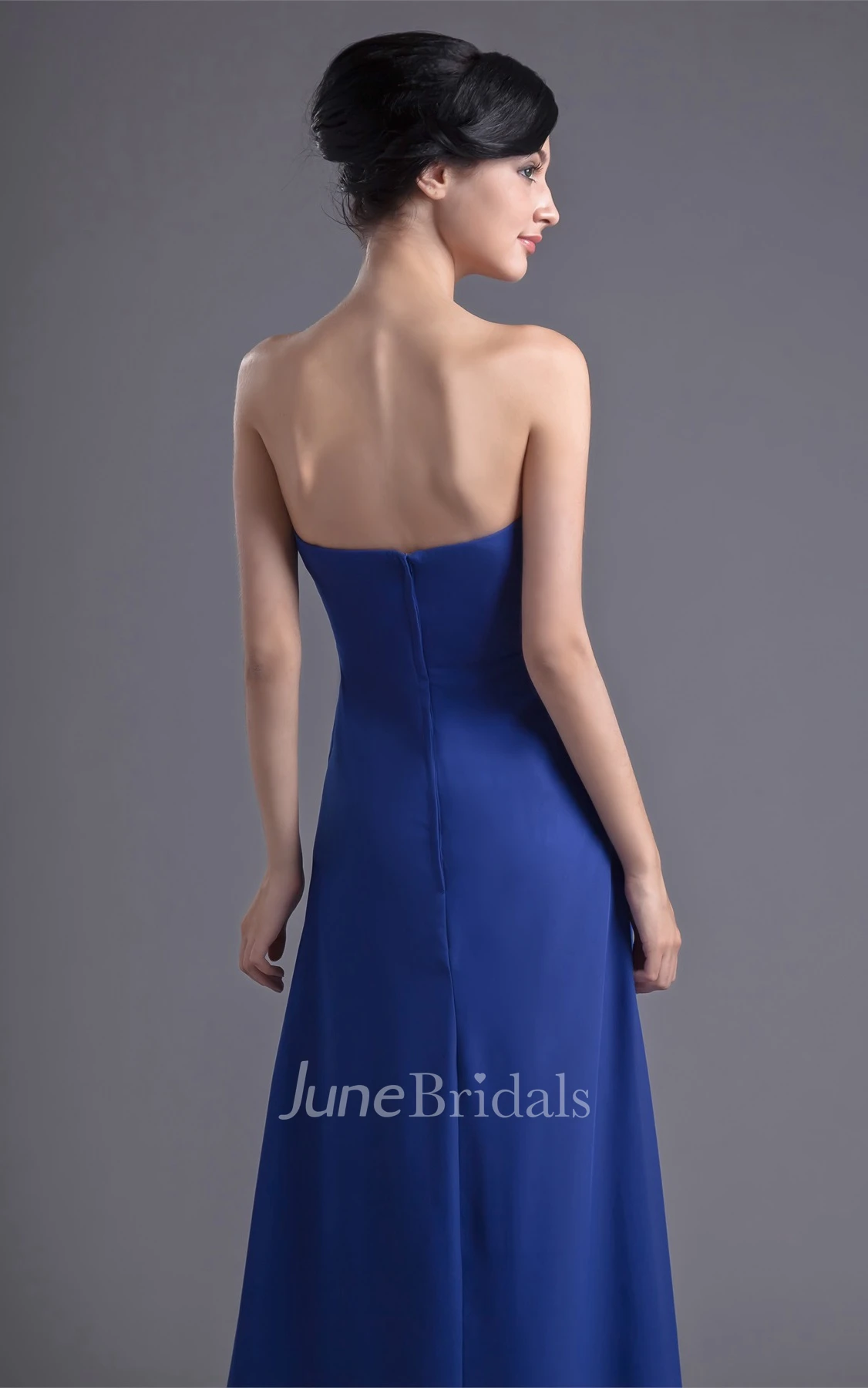 chiffon floor-length sweetheart dress with central ruching