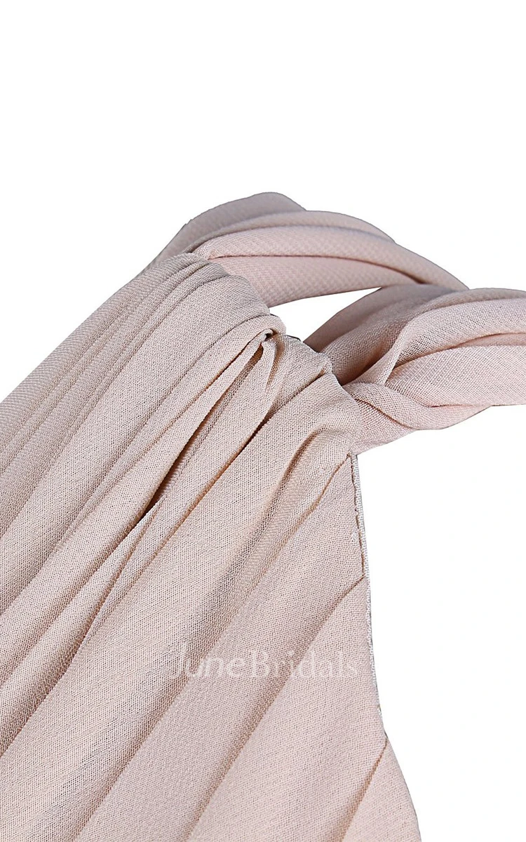 One-shoulder Pleated Chiffon A-line Gown With Ruched Band