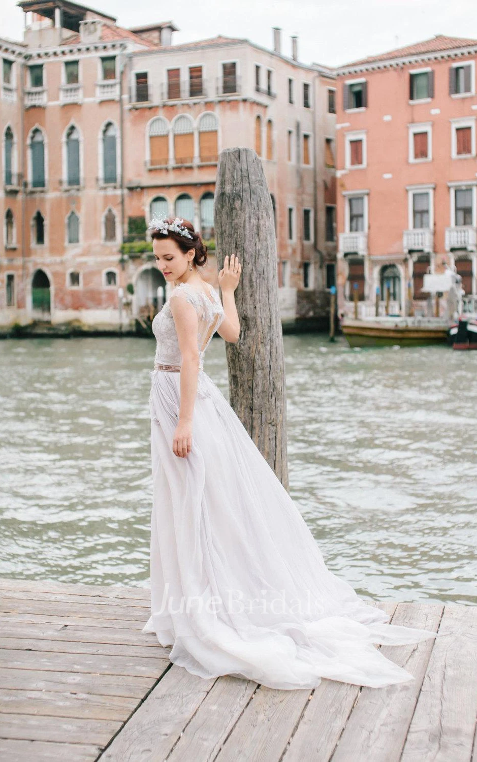 Romantic Lace Wedding In Lavender Shade Dress