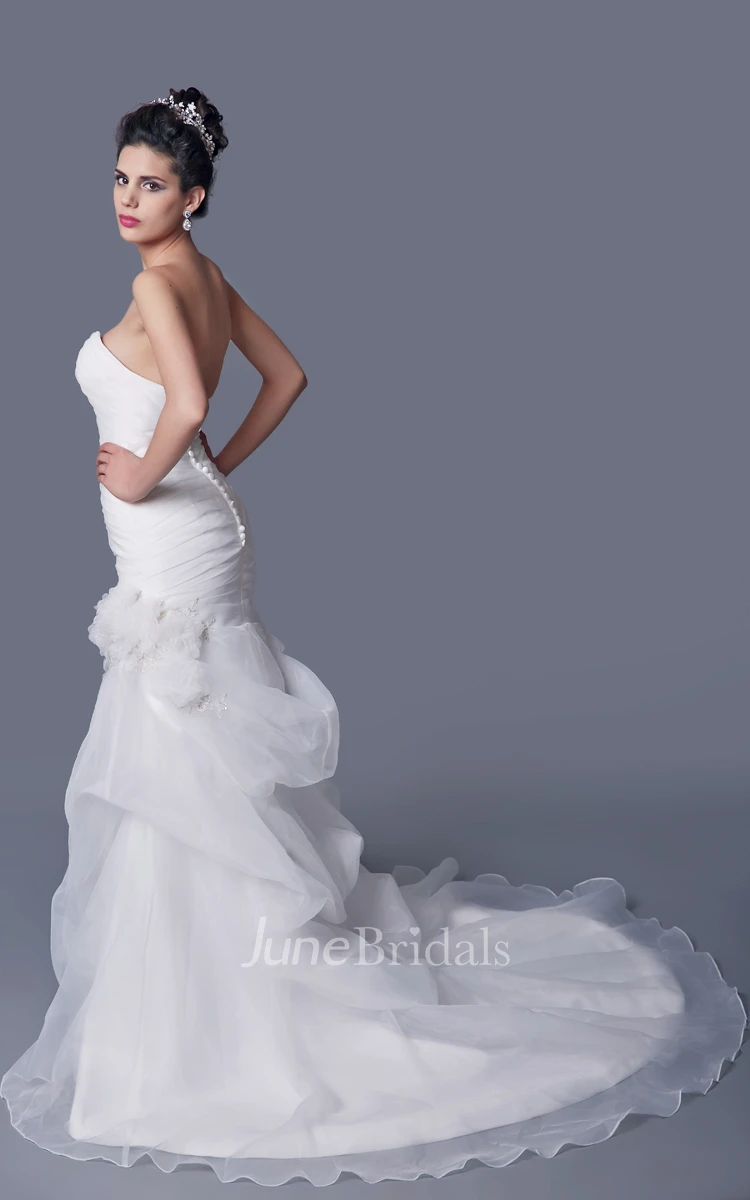 Amazing A-line Organza Wedding Dress With Beaded Jacket