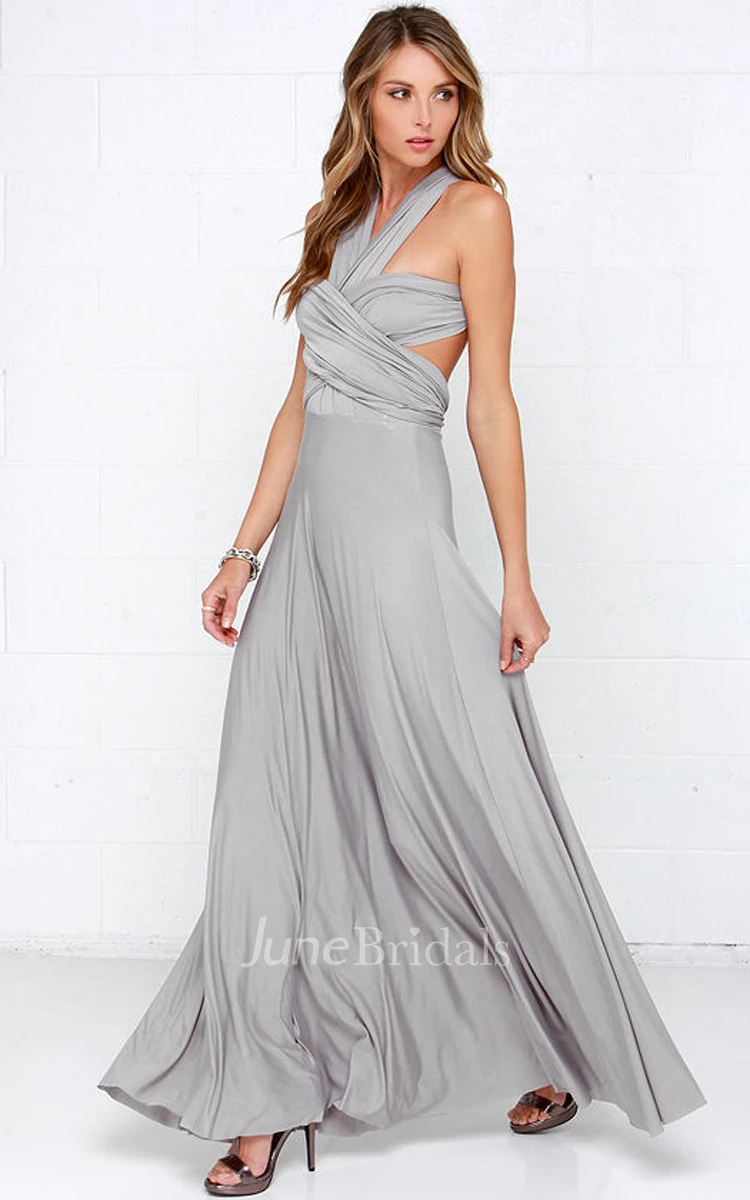 Jersey Sleeveless Dress With Convertible Straps