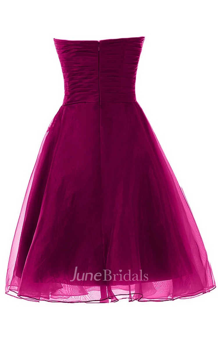 Strapless A-line Wedding Dress With Lace Appliques