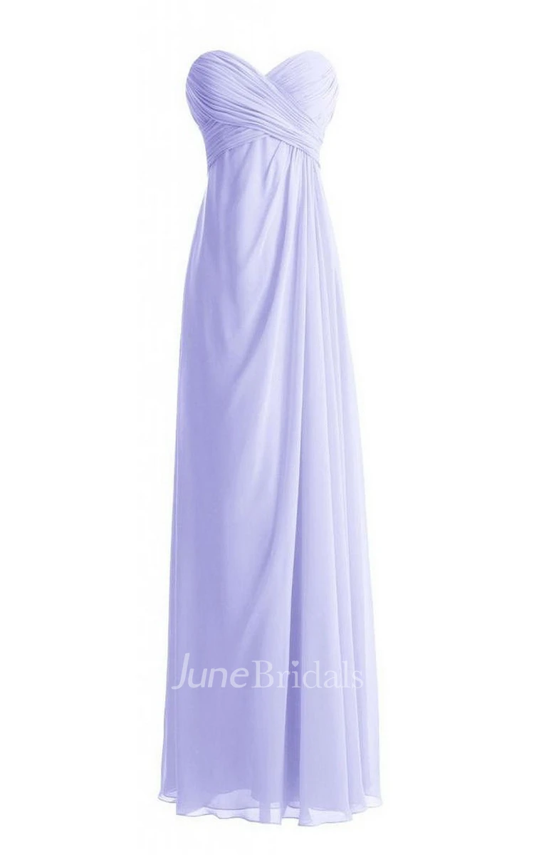 Chic Sweetheart Ruched Empire Gown With Lace-up Back