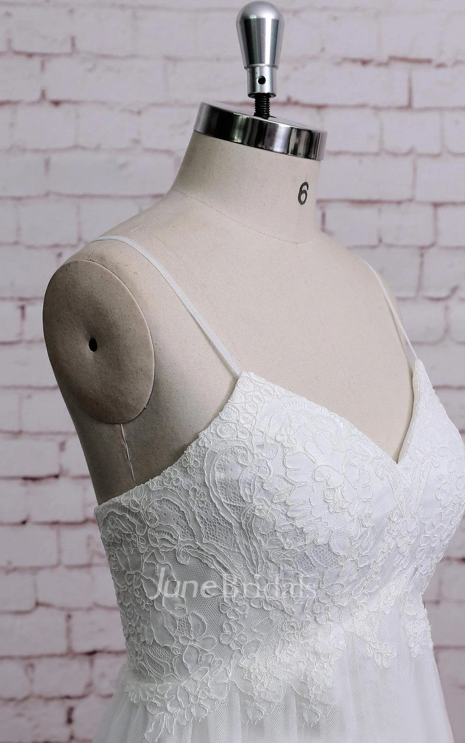 Spaghetti Strap Tulle Wedding Dress With Lace Corset