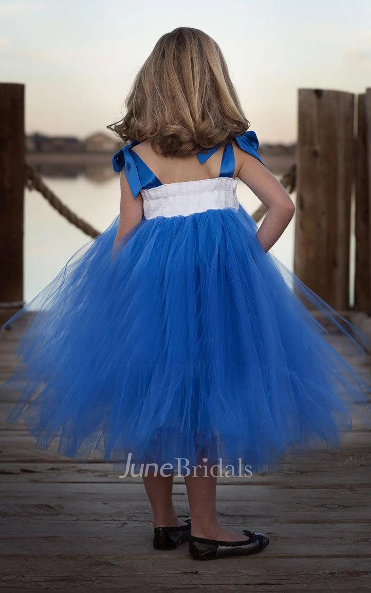 strapped White Lace Wedding Toddler Girls Dress With Pleats