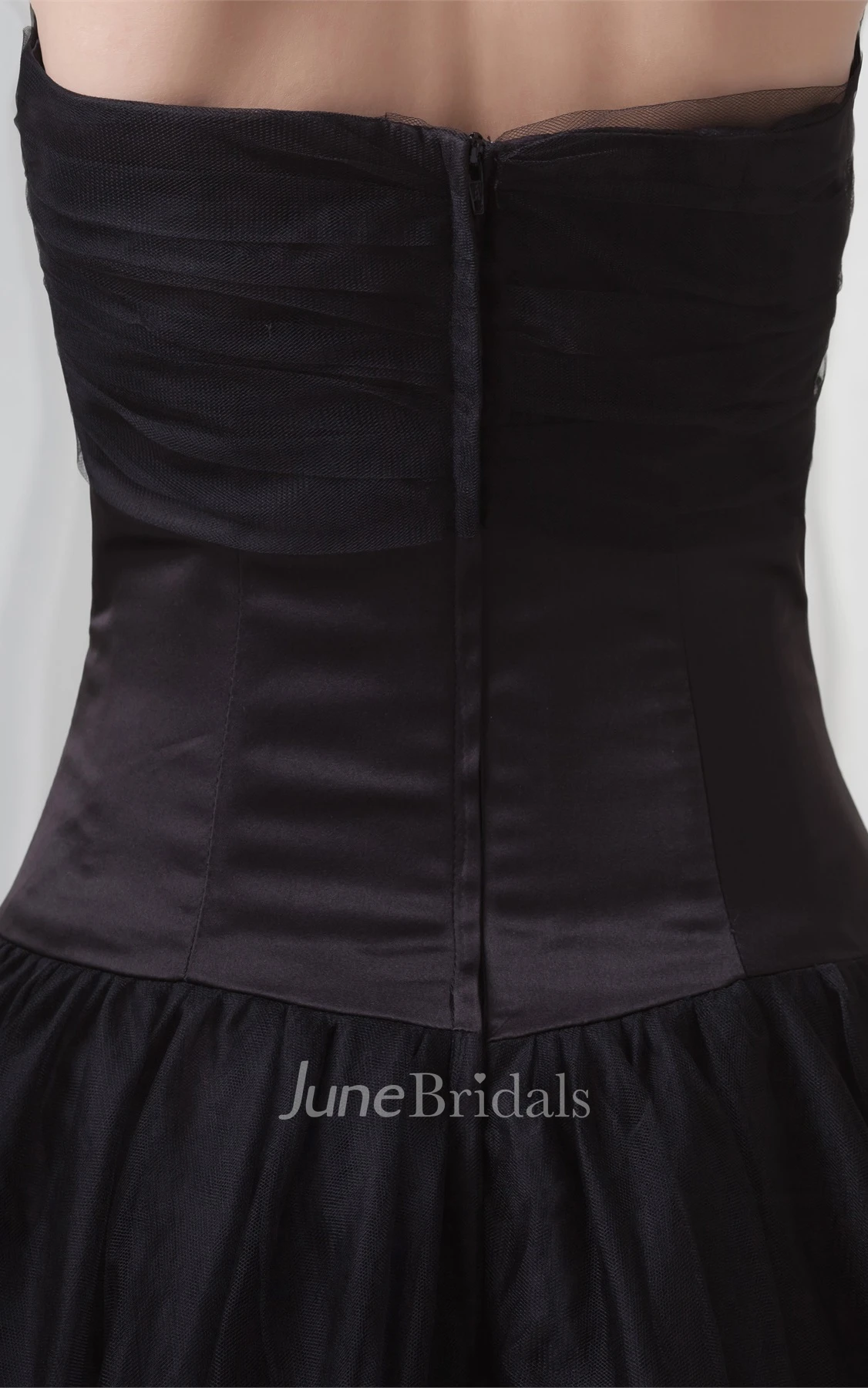 strapless ball a-line gown with tulle overlay and strass