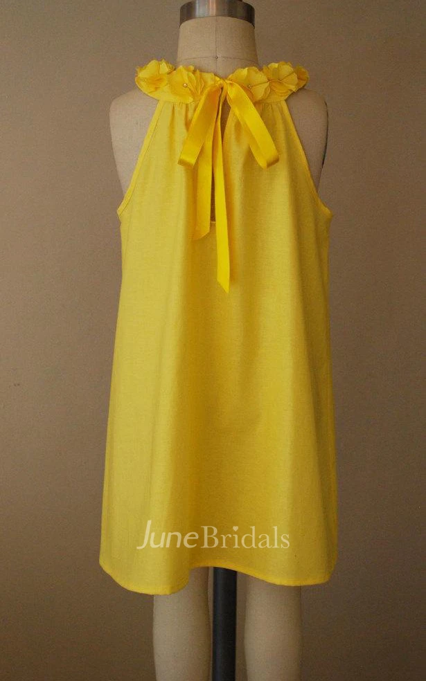 Sleeveless Necklace A-line Knee Length Dress