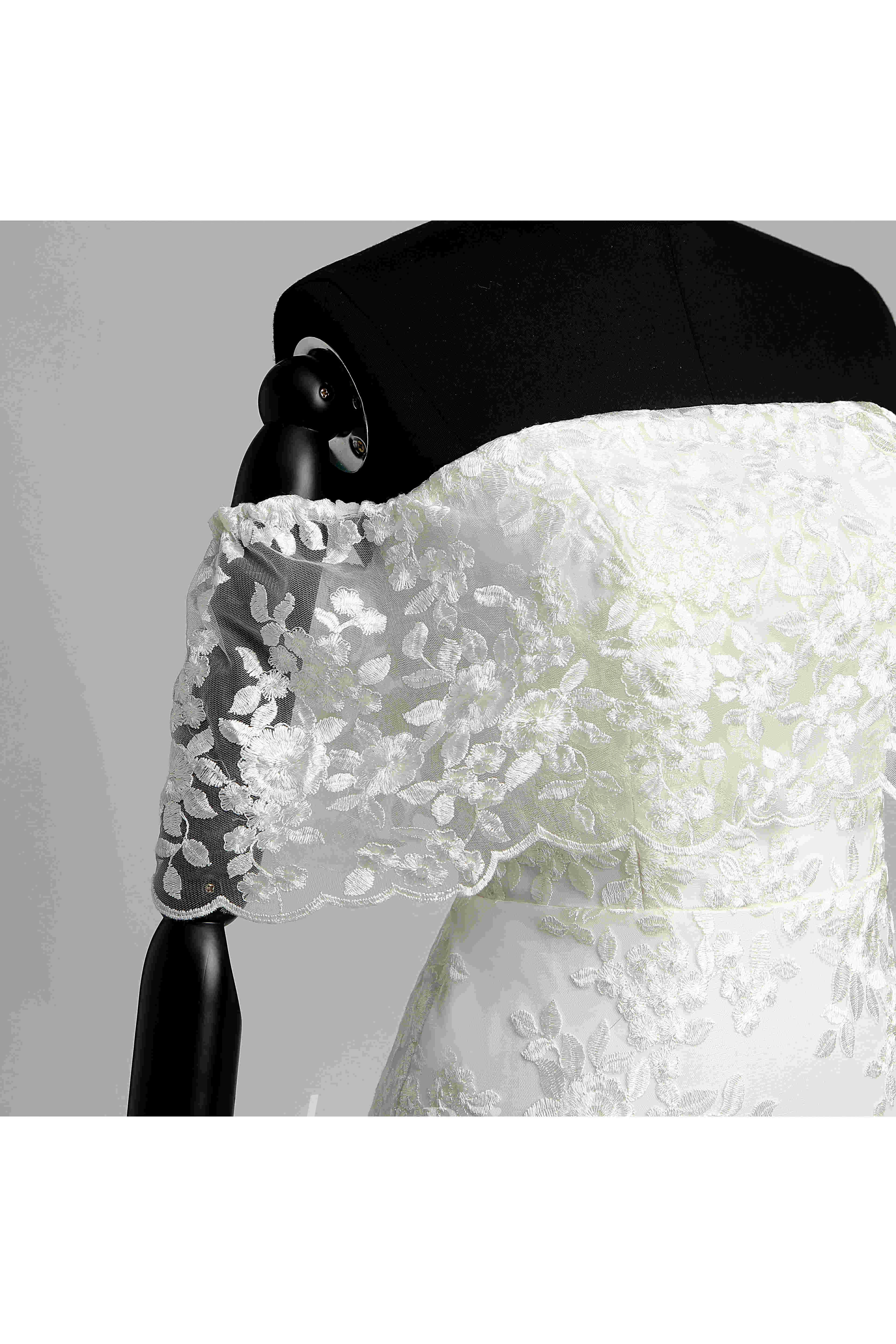 Elegant Off-the-shoulder Mermaid Long Lace Wedding Dress