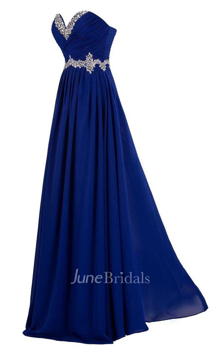 Sweetheart A-line Chiffon Dress With Sequins