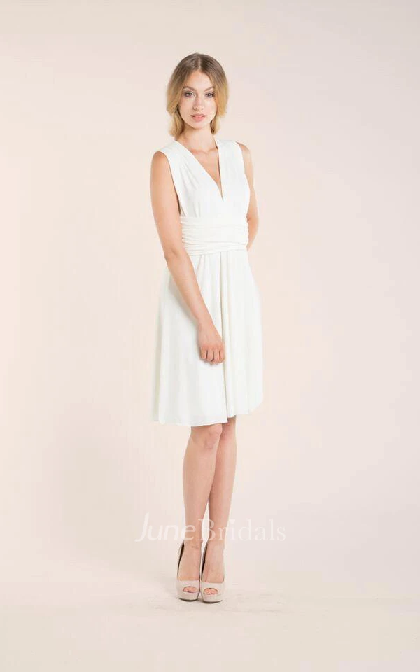 Short Knee-Length Jersey Weddig Dress