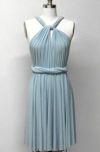 Baby Blue Short Infinity Convertible Formal Multiway Wrap Bridesmaid Party Cocktail Evening Wedding Bridal Dress