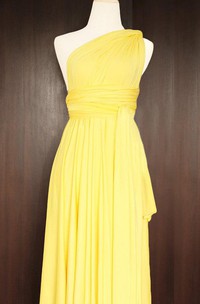 Short Yellow Infinity Multiway Convertible Wrap Wedding Maid Of Honor Dress