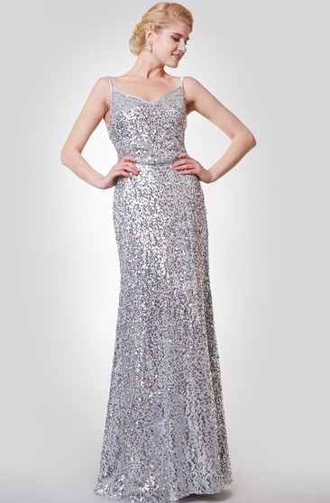 silver occasion dress