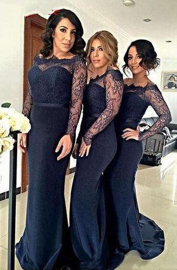 maid of honor navy blue dresses