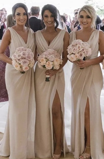 dusky pink bridesmaid dress