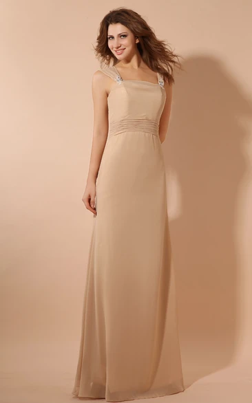 Chiffon Elegant Maxi Dress With Ruching Waist And Cape