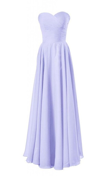 Simple Sweetheart Ruched Chiffon A-line Dress