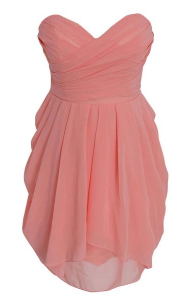 Exquisite Sweetheart Drapped Short Dress With Zipper Back