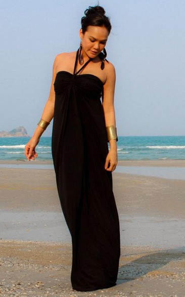 Pencil Floor-Length Sleeveless Dress With Straps