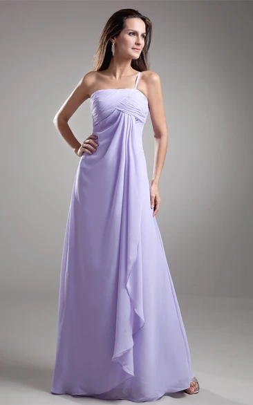 Strapless Chiffon Draped Maxi Dress with Ruching