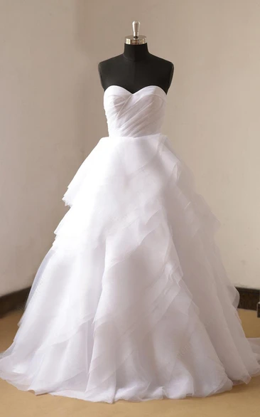 Romantic White Organza Wedding Dress