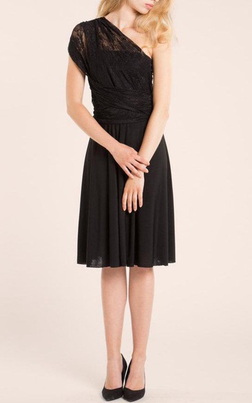 Short Lace&Jersey&Satin Dress