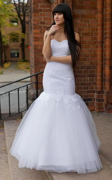 Chantilly Trumpet Bridal Gown With Lace Bodice and Tulle Skirt