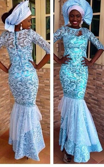 Arabian Style Half Sleeve Evening Dress Mermaid