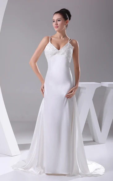 Spaghetti Strap Empire Waist Wedding Dress