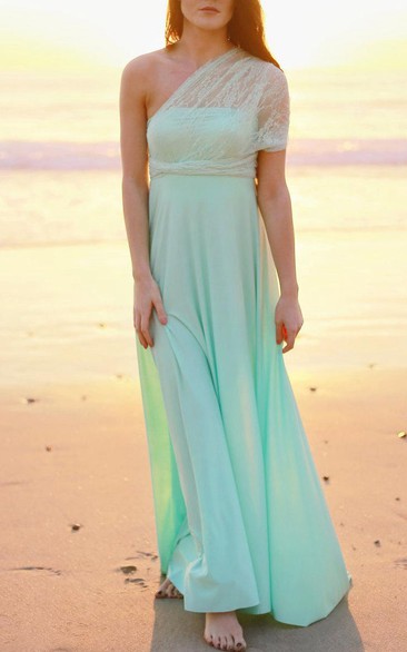 Mint With Seafoam Lace Straps Infinity Convertible Wrap Maternity Plus Size Dress