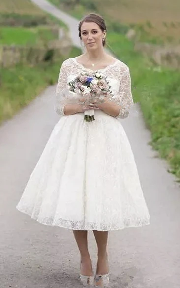 Tea length plus on sale size wedding dress