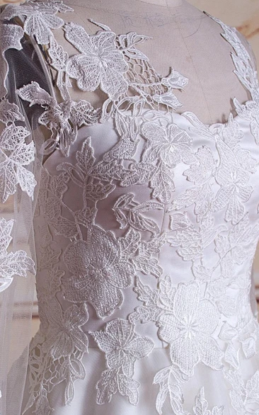 Tea-lengnth Long Sleeve Lace Dress With Button Zipper - June Bridals