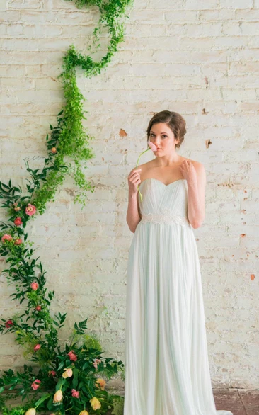 Modern Romantic Mint Green Sweetheart Pleated Tulle Wedding