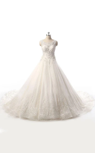 Ball Gown Lace Weddig Dress With Beading
