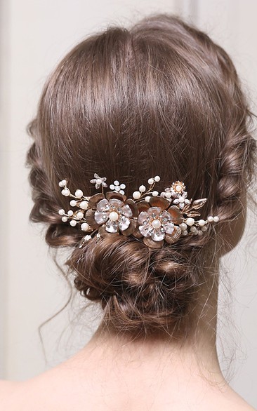 Classical Rhinestone Vintage Hair Combs with Beads