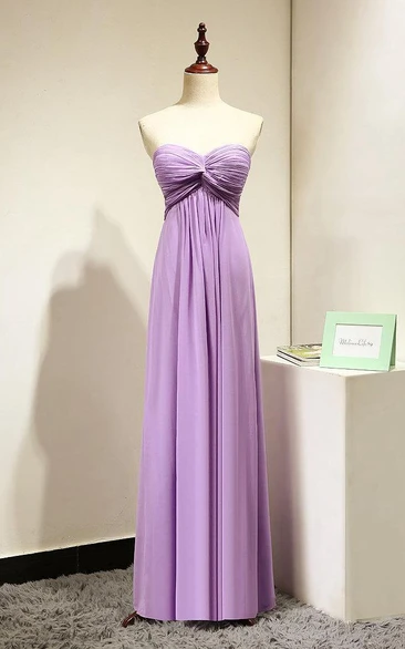 Lilac Sweetheart Long Bridesmaid Dress