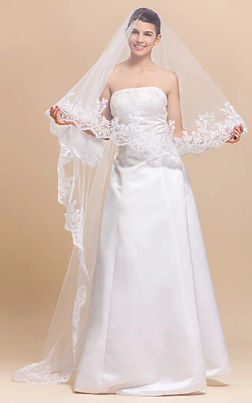 Gracious One-tier Tulle Chapel Wedding Veil