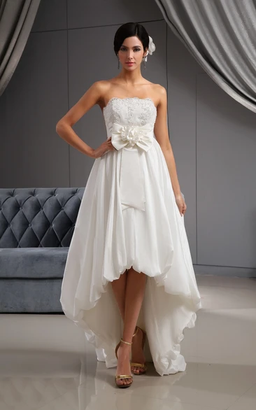 High Low Wedding Dresses with Cowboy Boots