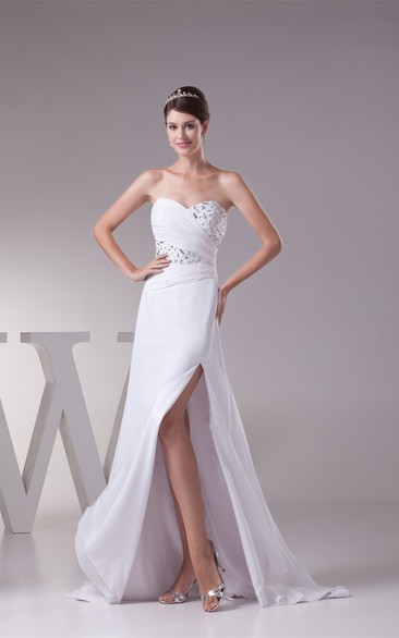 front criss cross wedding dress