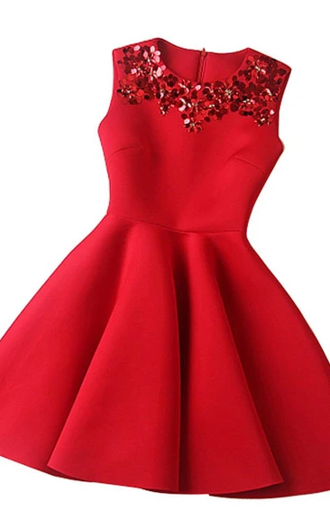 Gorgeous A-Line Sleeveless Homecoming Dress With Sequins