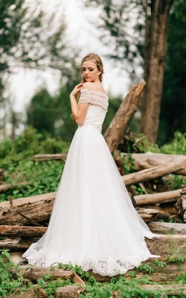 Sweetheart A-Line Tulle Wedding Dress With Tulle Bolero - June Bridals