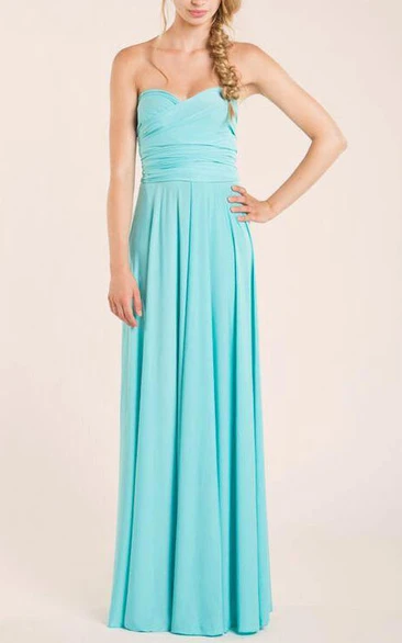 Aquamarine Floor Length Infinity Light Blue Long Party Long Versatile Blue Malibu Prom Bridesmaid Dress