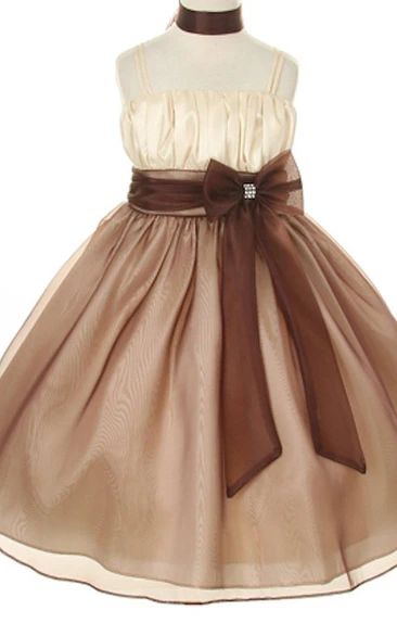 Sleeveless A-line Pleated Dress With Spagetti Straps