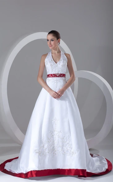 Red white wedding on sale dress