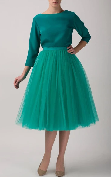Emerald Tulle Tutu Skirt Tea Length Dress