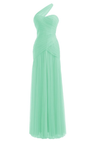 Simple One-shoulder Sweetheart Ruched Sheath Gown
