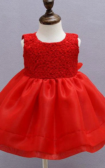 Baby Girl 1St Birthday Newborn Dress With Bow Belt