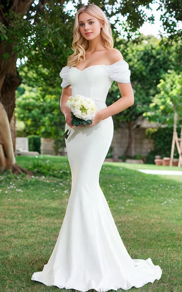 Satin Wrap Wedding Dress