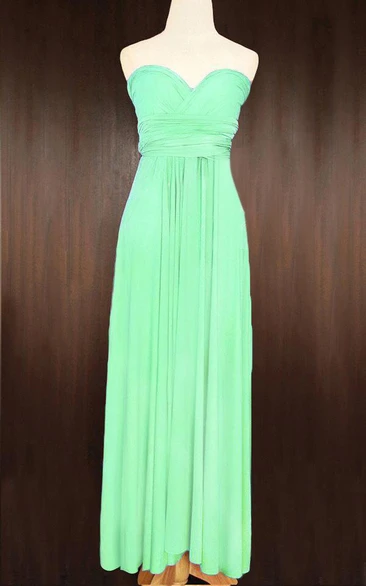 Apple Green Convertible Wrap Full Length Dress