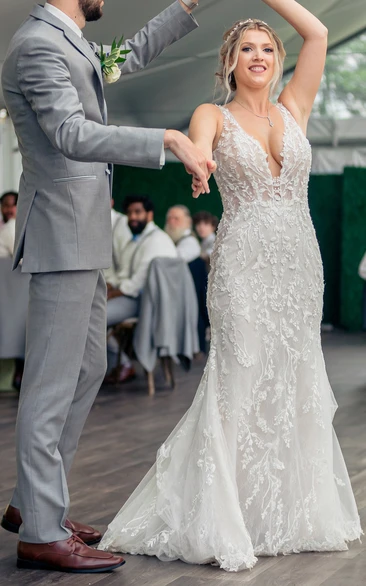 Sexy A-Line Lace Black and White Wedding Dress Country Beach